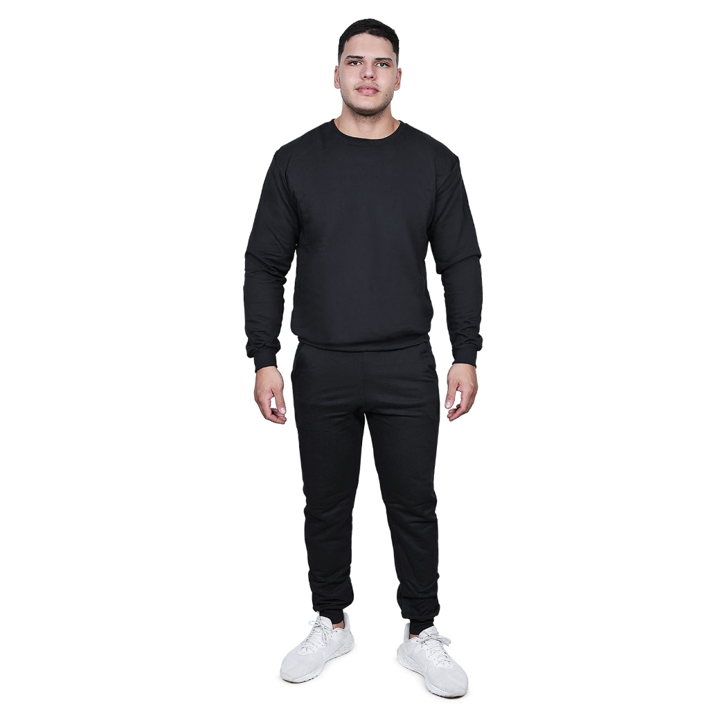 Conjunto Moletom Masculino Blusa De Frio E Calça Jogger Adulto Gola ...