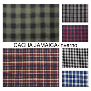 Tecido Cacha Flanelado Xadrez 33% Algodão 1mt X 1,50mt Inverno, Várias Cores cd