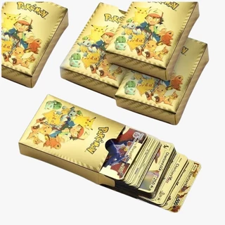 Caixa C/ 54 Cards Pokemon Folha De Ouro Brilhante