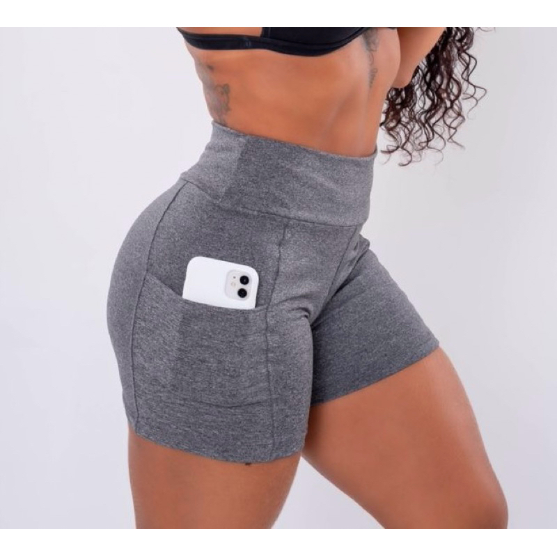 kit 2 short bolso suplex perfeito para treino academia crossfit roupas ...