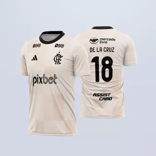 Camisa Camiseta de Time Flamengo Treino Bege 2024/25 | Home