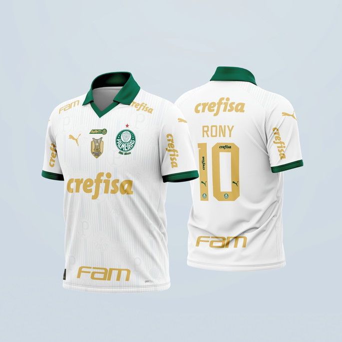 Camisa Camiseta de Time Palmeiras Branco e Dourado 2024/25 | Nova ...