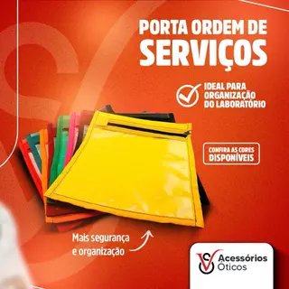KIT Porta Ordem de Serviço Zíper para Óticas 20 unidades