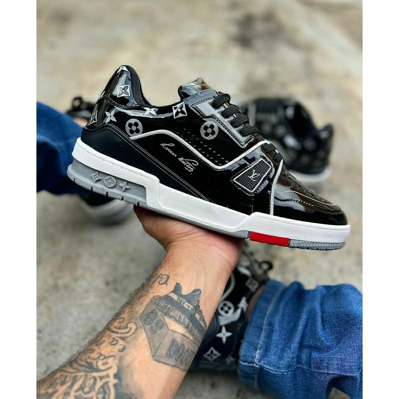 Tênis Louis Masculino Trainer Vuitton Grife Sk8 Sneaker Grife Botinha ...