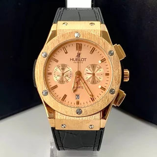 Relógio Masculino HBT Geneve Linha Gold Preto Rosé 100% Funcional Á Prova D'água Preto, Prata, Rose
