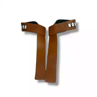Strap fita para levantamento de peso de couro marrom e preto 50cm de comprimento puxador strep