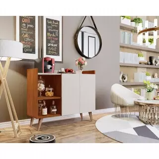 Aparador Buffet Cantinho Café Decoração Sala Jantar Estar Cozinha 2 Portas Prateleira Organizadora