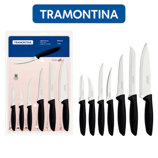 Jogo De Facas 7 Peças Tramontina Linha Plenus em Aço Inox Alto Corte