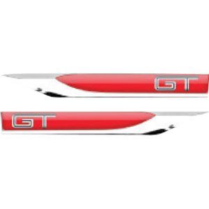 APLIQUE LATERAL CROMADO - GT PRATA (PAR) (FUNDO VERMELH EMBLEMA AUTOMOTIVO