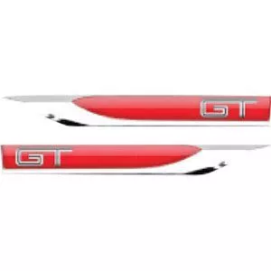 APLIQUE LATERAL CROMADO - GT PRATA (PAR) (FUNDO VERMELH EMBLEMA AUTOMOTIVO