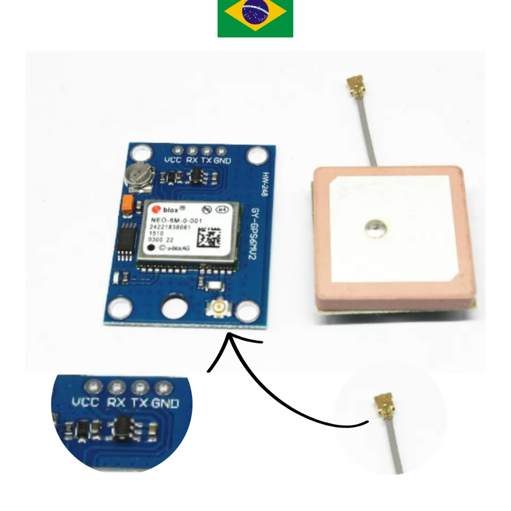Sensor GPS NEO 6M para Arduino - Melhora o Preço