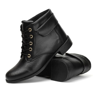 Bota Cano Curto Coturno Feminino Blogueira Plataforma