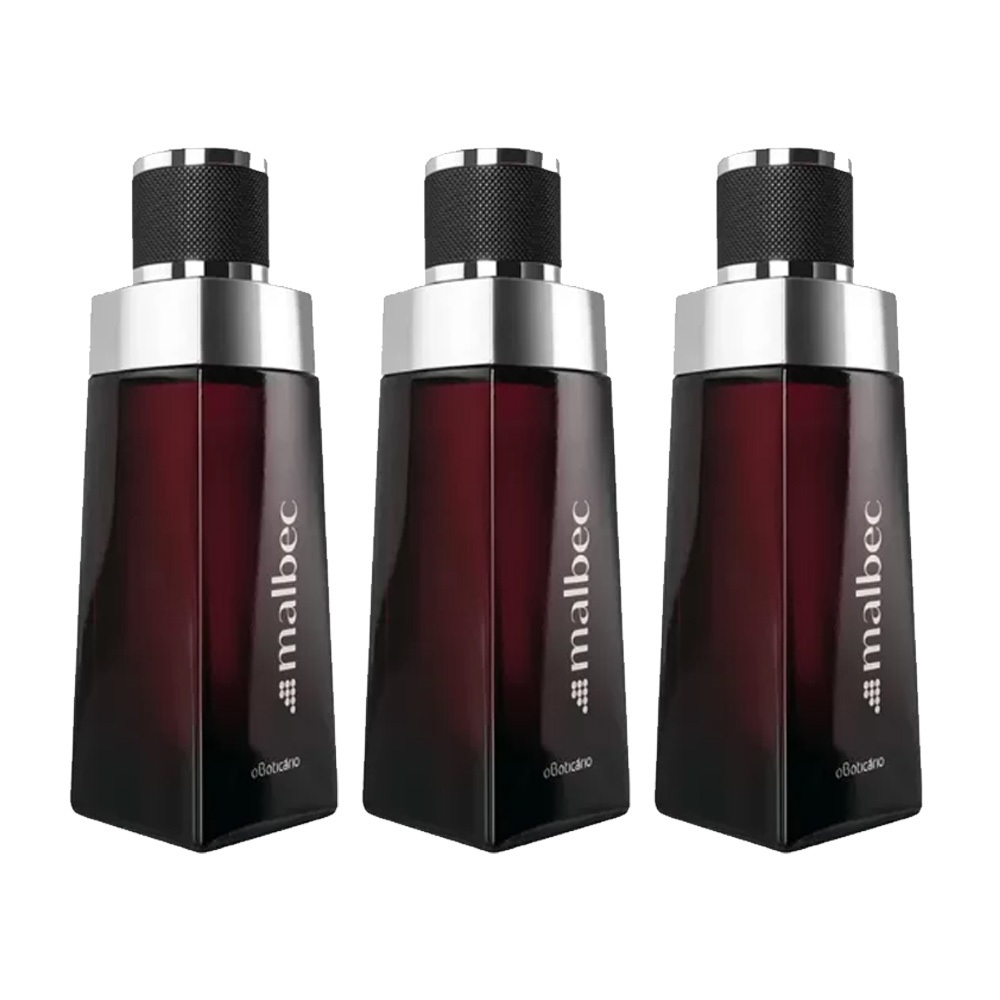 KIT 3 PERFUMES MASCULINO MALBEC 100ML PREMIUM
