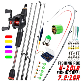 Sougayilang 1.7m Conjunto de pesca Conveniente haste de 5 seções com cinco cores para escolher Adequado para pesca de água salgada/água doce