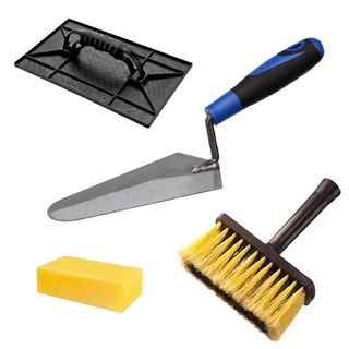 Kit 4x1 Colher de Pedreiro Desempenadeira + Acessórios p/ Obra Reboco Pintor e Gesseiro Uso Geral