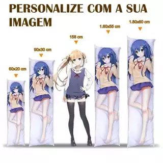 Pillowtop Dakimakura personalizado, travesseiro de abraçar com duas imagem ou foto a sua escolha presente para o namorado ou personagens de anime e Kpop
