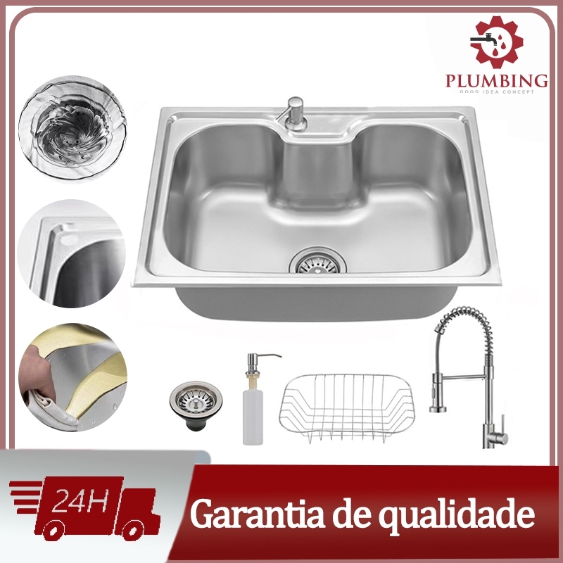 Cuba Inox Gourmet 60CM 201Aço Inox Cozinha Luxo Com Acessórios