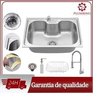 Cuba Inox Gourmet 60CM 201Aço Inox Cozinha Luxo Com Acessórios