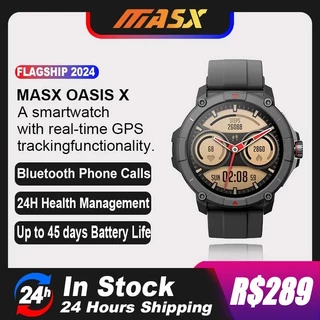 MASX Oasis X Gps Smartwatch Relogies Masculino Feminino Relógio Alexa Integrado Com Premium Ultra Hd Hi-Fi Bluetooth Cha