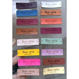 Etiqueta em couro sintético para artesanato personalizada