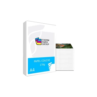 100 Folhas Papel Couche 170g / 180g A4 Brilho Top De Linha