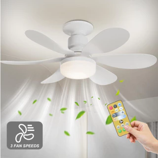 Ventilador De Teto Wind Light Silent Ponente Controle Remoto Lâmpada Led Silenciosa