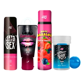 Kit 4 Produtos Sexshop Vagina Apertadinha Gel Lubrificante Comestível Bolinha Eroticas Maxx Babaloo