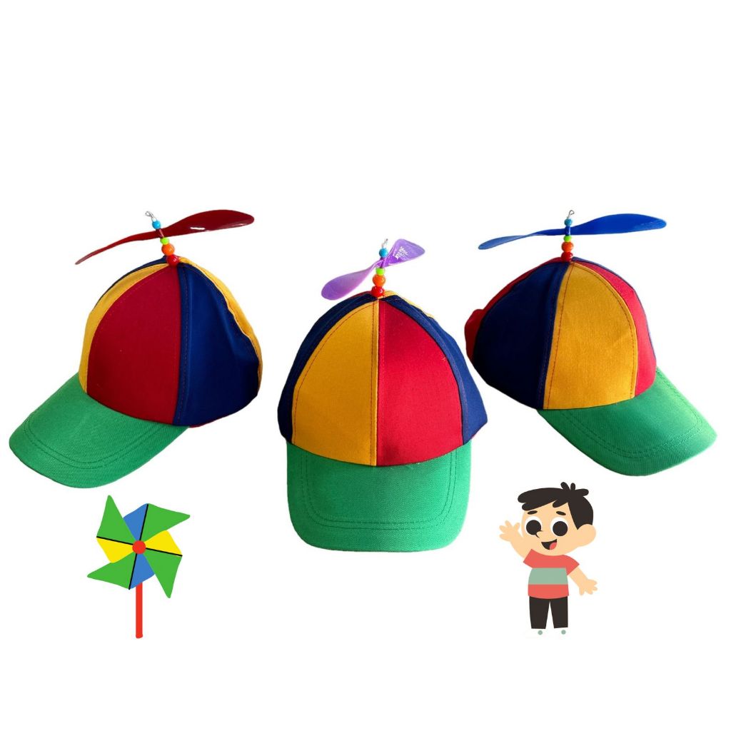 Boné Chapéu Divertido Do Sérgio Malandro com Hélice Colorida P/ Carnaval Fantasia