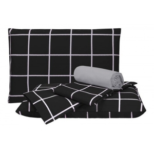 Jogo De Cama Lençol Casal Padrão 4 Peças Percal 100% Algodão Com Fronha Estampado