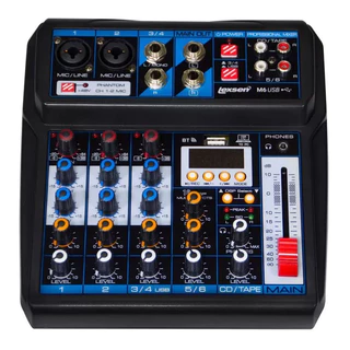 Mesa De Som 6 Canais Usb M6 Lexsen - Preto