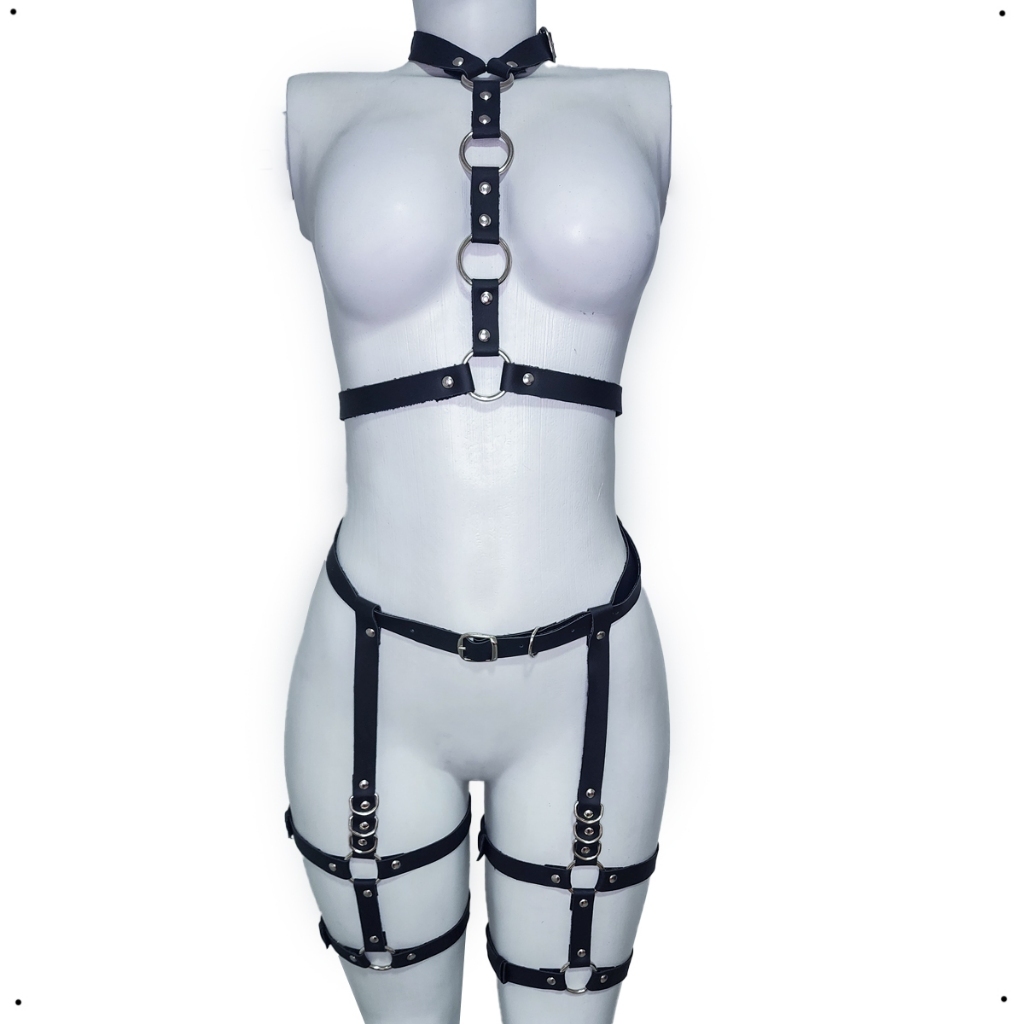 VONMELLI Imbracatura A Catena Per Donna In Pelle PU Regolabile, Cintura Pettorale Punk Con Catene, Accessorio Dark Per Feste E Concerti