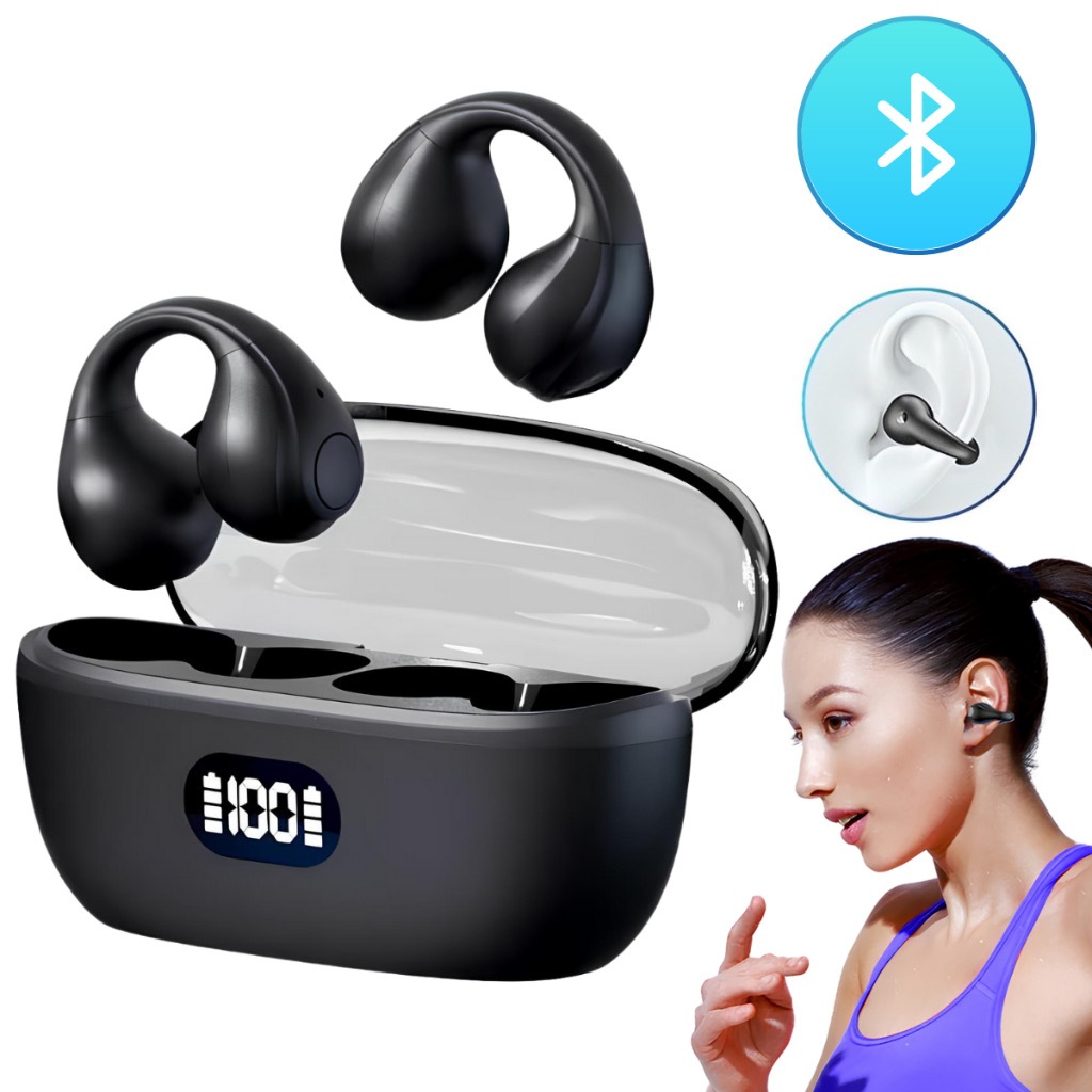 Fone De Ouvido Sem Fio Bluetooth Sport Earcuffs Esportivo