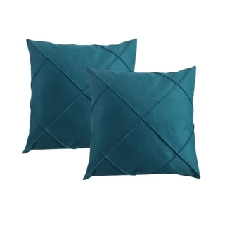 Kit Com 2 Capas de Almofadas Decorativas em Suede Drapeada 45x45cm Sala Sofá