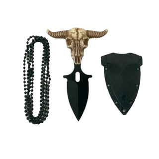 Faca Push T Dagger Na Bainha e Corrente 34cm