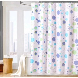 CORTINA PARA BOX BANHEIRO DECORADA VINIL CORES DIVERSAS COM GANCHOS 180cm x 180cm