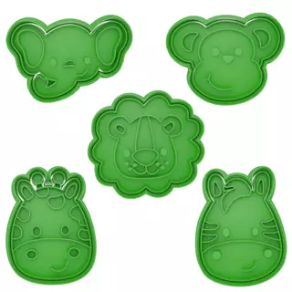 Kit 5 Cortador Marcador Floresta Animais Cookie Americana