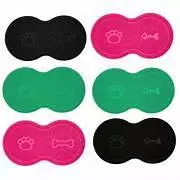 TAPETE PET COMIDA/AGUA GATO VINILICO 46 X 26 CM UZZO PRETO / VERDE OU PINK