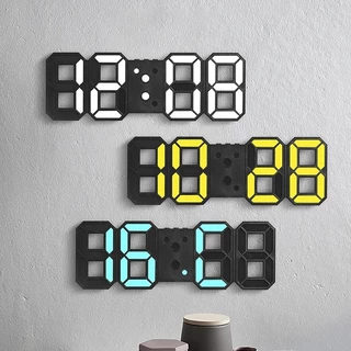3d Led Relógio De Parede Digital / Design Moderno Luz Noturna Decoração Relógios / Mesa De Desktop Decoração De Casa