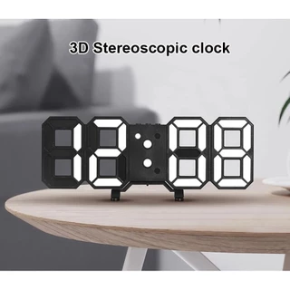 3d Led Relógio De Parede Digital / Design Moderno Luz Noturna Decoração Relógios / Mesa De Desktop Decoração De Casa