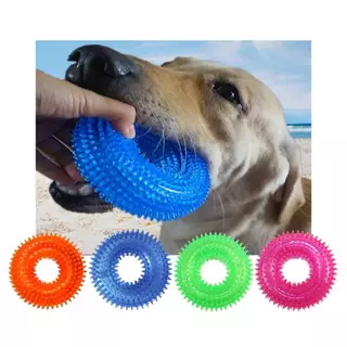 Brinquedo Mordedor Argola Espinhos Reforçado Para Cachorro Com Apito