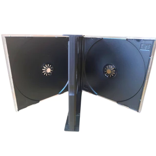 10 Estojo Capa Caixa Acrilica Cd Box Duplo Dupla Grossa Preto Música