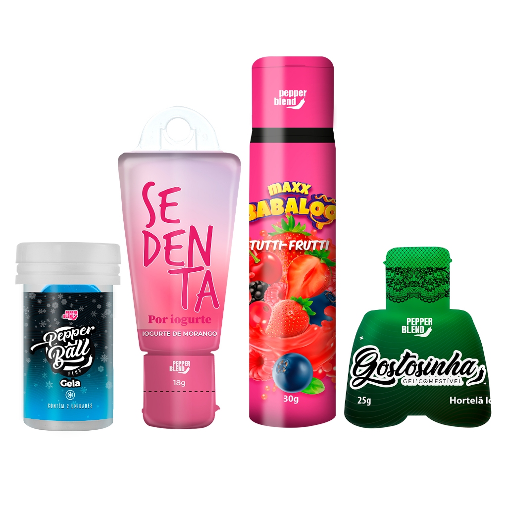 Kit SexShop Casal 4 Produtos Erotico Bolinha Explosiva Gel Lubrificante Sedenta Gostosinha Sexo Oral