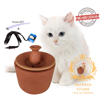 Bebedouro Fonte Gatos e Cachorros Cerâmica 3 Litros Chafariz( Completo) Modelo 1