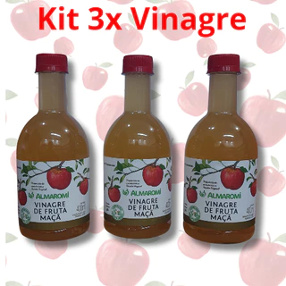 Kit 3X Vinagre De Fruta Maça Almaromi (400ml)