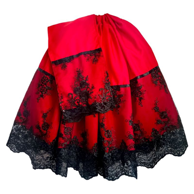 Saia pomba gira Oxford com tule bordado (candomblé/ umbanda