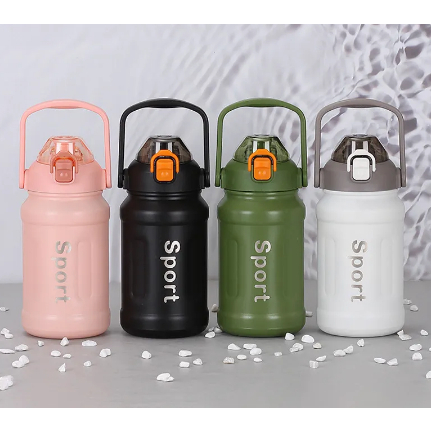 Garrafas De Acampamento Grande Capacidade 1000ml Térmica De Aço Inoxidável Copo Esportes Portátil