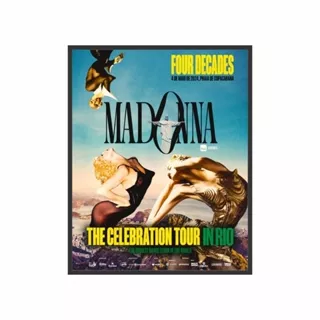 Quadro Decorativo Pôster Madonna Brasil 2024 com Moldura