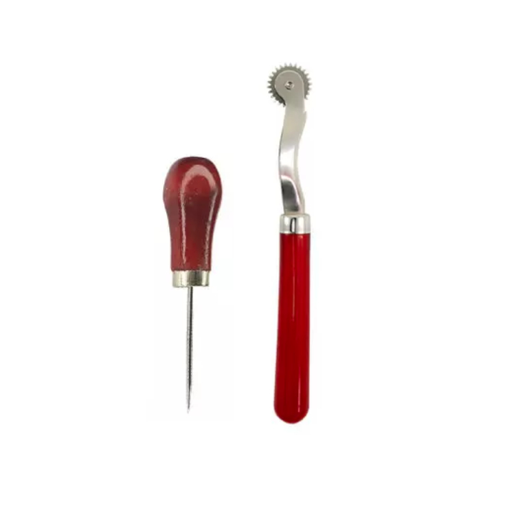 Riscador de tecido Carretilha marca tecido plástica + Agulhão furador de tecido