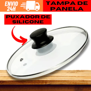 Tampa De Vidro Para Panelas Frigideira E Caçarolas Com Puxador Pomel De Silicone Tamanhos 16 / 18 / 20 / 22 / 24 / 26 / 28 / 30 / 32