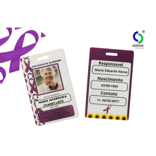 Crachá de identificação para Alzheimer (alzaimer)- doenças ocultas